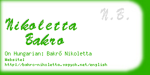 nikoletta bakro business card
